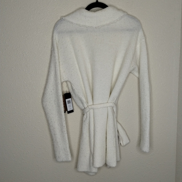 Frye Salt Breeze Cream Tie Waist Cardigan Women's Size Medium - Picture 3 of 7